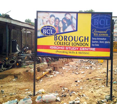 The site of the Borough College London, Igboho, Oyo State