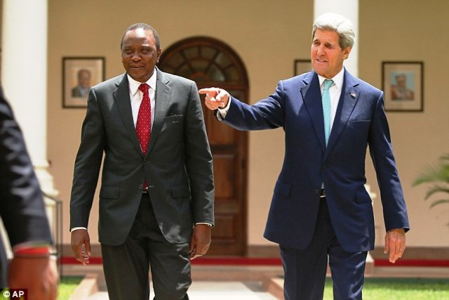 Kenyan President, Uhuru Kenyatta and US Secretary of State, John Kerry