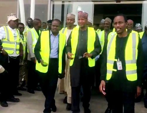 Minister of State for Aviation, Hadi Sirika, at the Abuja airport on Tuesday