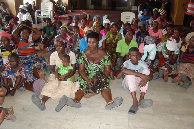 Some women and children from Otodo Gbame community at the court room of the 