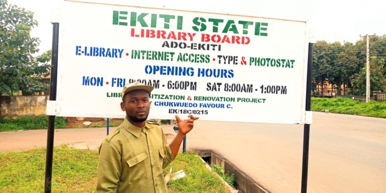 Meet Chukwuedo, corps member who transformed Ekiti library