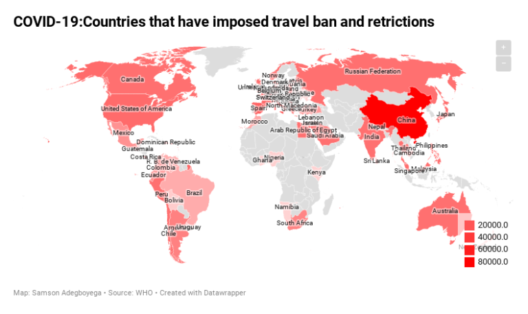Coronavirus: Nigeria, Ghana, Uganda, among African countries that have imposed travel bans, restrictions