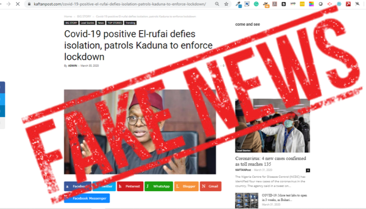 Fact Check: Is Governor El-Rufai out of COVID-19 self-isolation as claimed in a video? No