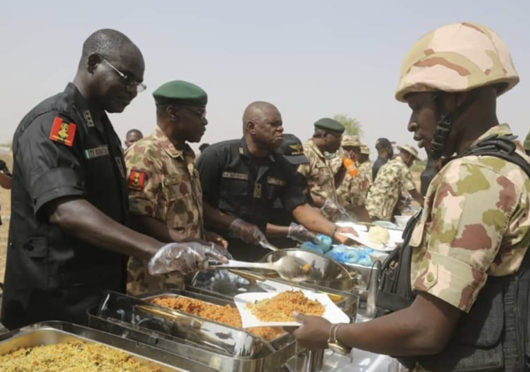COAS Buratai captured defying social distancing rule in Borno