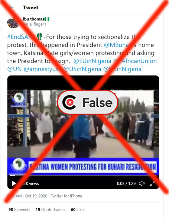 #EndSARS: False claim circulates online of video showing Katsina women protesting against Buhari