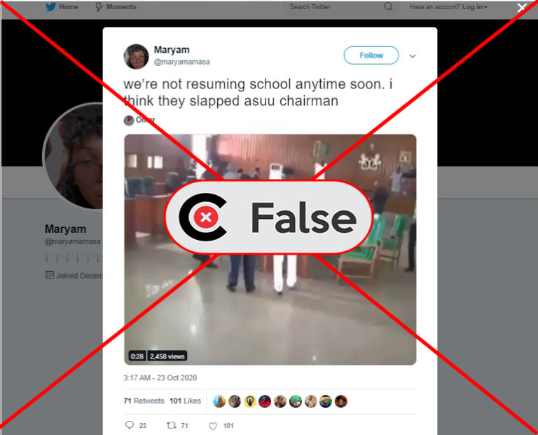 Viral Video suggesting ASUU chairman was slapped is FALSE