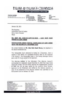 Letter addressed to the registrar, ECOWAS Community Court of Justice by Femi Falana