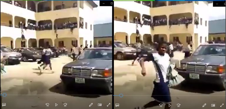Viral video claiming students ran from forced COVID-19 vaccination was shot in 2019