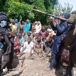 Snapshot from video footage of kidnapped persons in Niger state