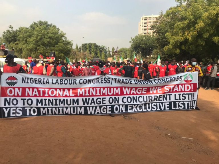 NLC begins protest in Abuja, Lagos over minimum wage
