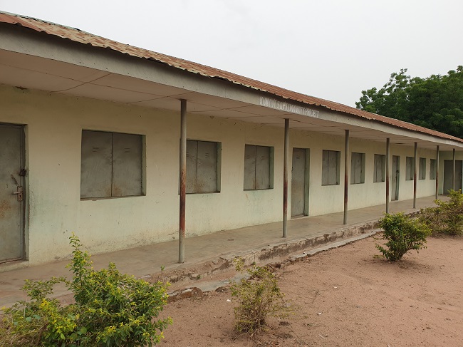Photograph of another locked-up school at Konko community. Nearby is the community market also left empty. Photo Credit: Olugbenga Adanikin, The ICIR.