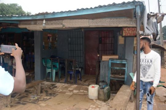 Locked up shop after the owner was attacked by the Nigerian army