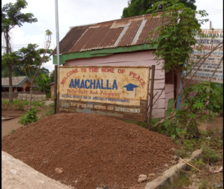 A sign post of Amachalla. Photo by Sodiq Ojuroungbe