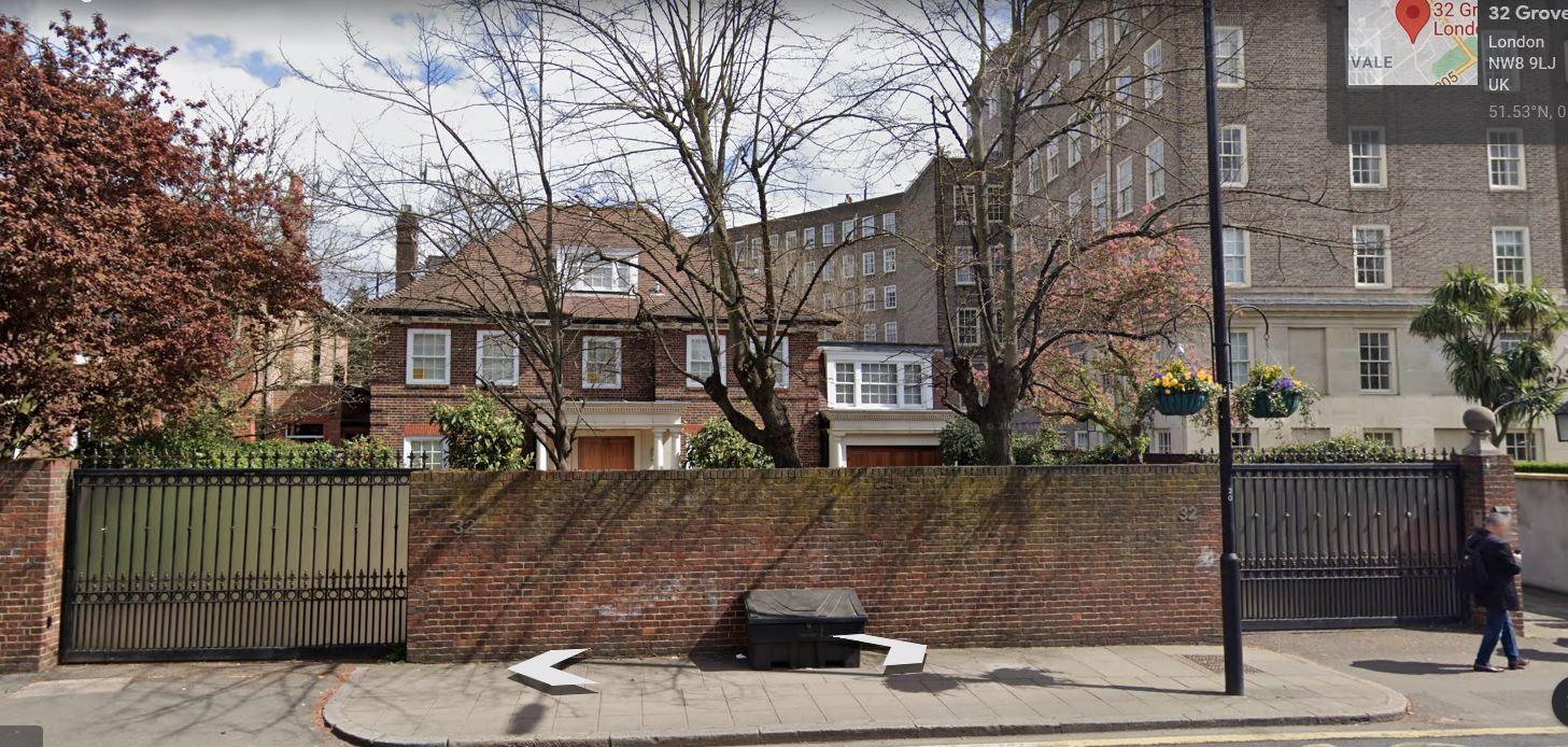 Google Street View Images of the Mansion at 32 Grove End Road, London