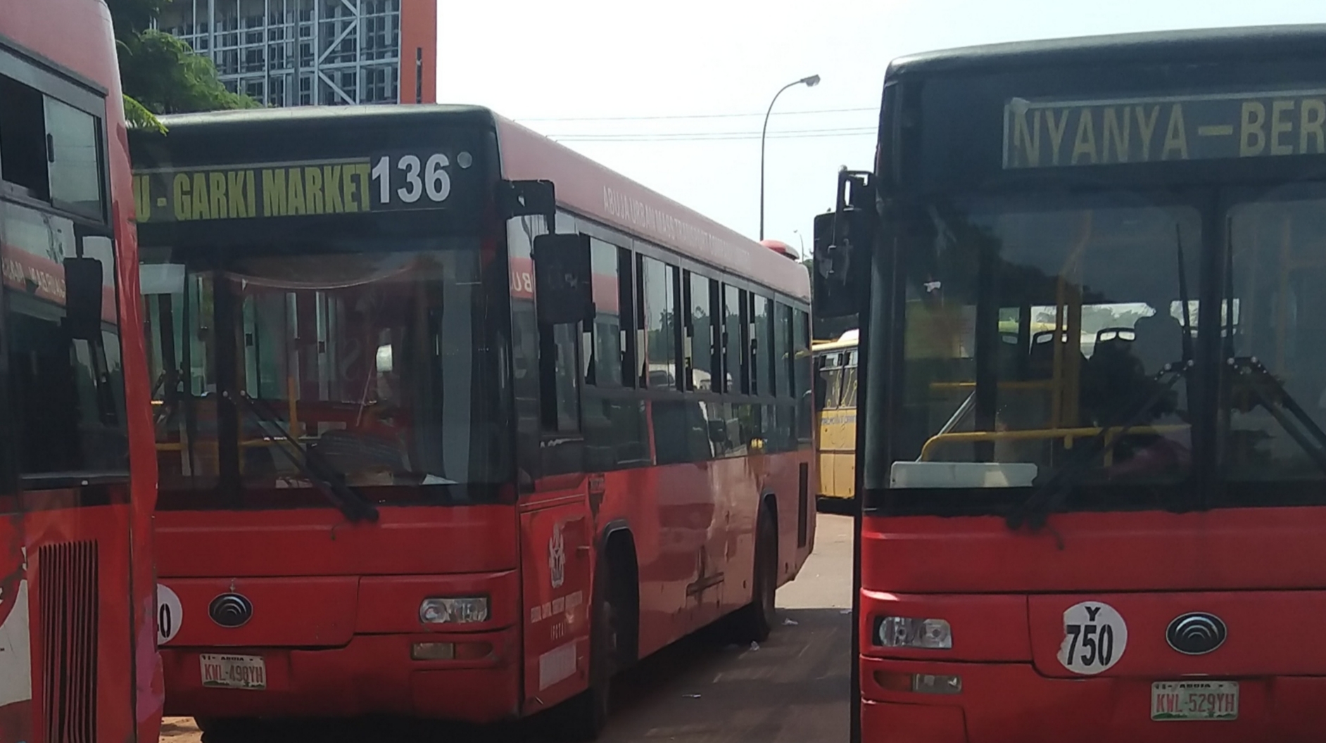 Some Abuja urban mass transport high-capacity buses plying FCT routes