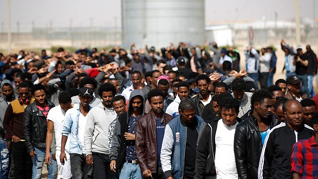Some Africans awaiting deportation from Isreal in 2018. Credit:ynetnews.com