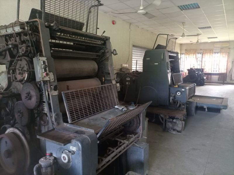 moribund machines at the printing press