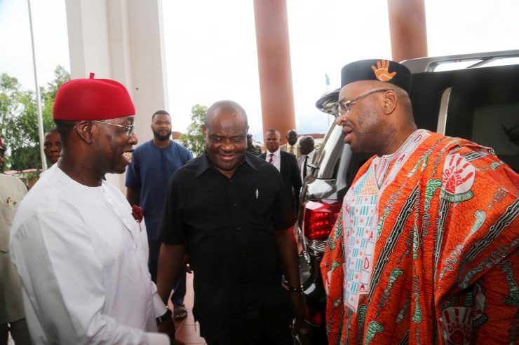 Governor Emmanuel with Governor Wike and Okowa.