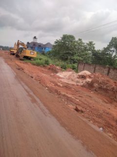 Drainages being constructed along the road