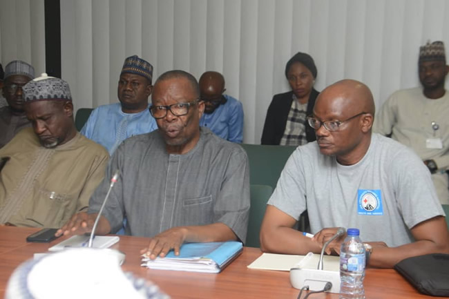 ASUU's president, Emmanuel Osodeke, and other National Executive member of ASUU at a meeting