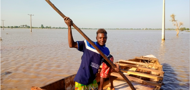 Jigawa flood: Mohammad Jibrin, a canoe paddler who assisted in rescuing people affected by flood. Photo September 2022, The ICIR.