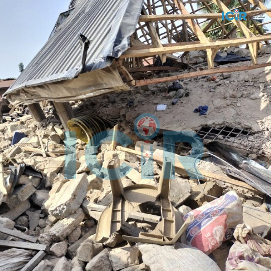 The collapsed building in Ayah community, Ibaji LGA, Kogi State. Photo Credit: The ICIR.