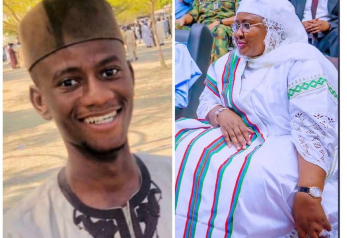 R-L: Aminu Mohammed Adamu and Aisha Buhari
