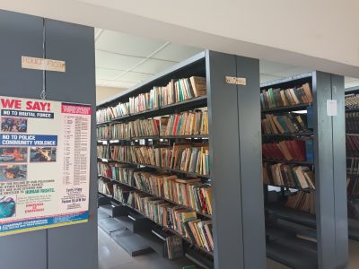Full books on the shelves at Divisional Library, Abak.
