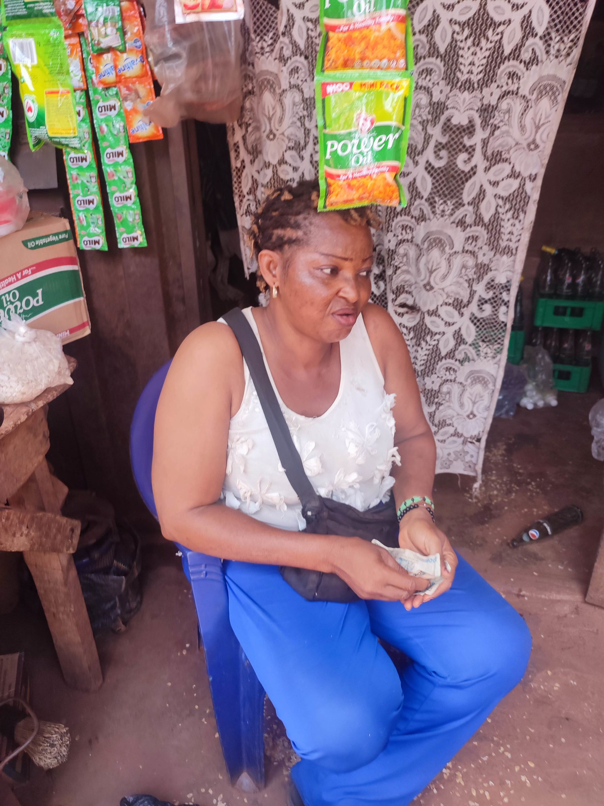 Nneka Ugwuagu and her children have treated cough and fever because of dust inhaled from the road
