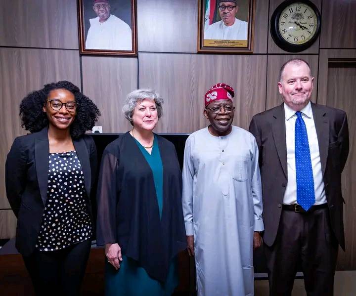 APC candidate Bola Tinubu met with a US delegation led by US Ambassador Mary Beth Leonard and US Political Adviser Rolf Olson in Abuja on September 22