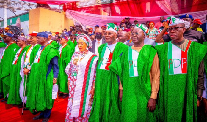 Atiku third right, during a presidential campaign rally.