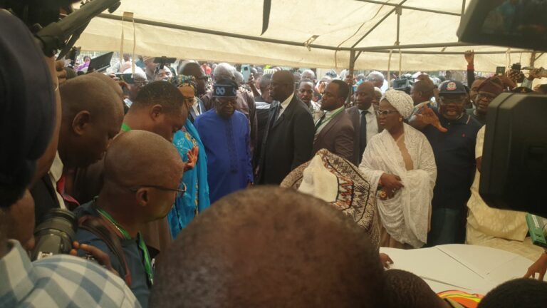 APC presidential candidate Tinubu votes in Lagos