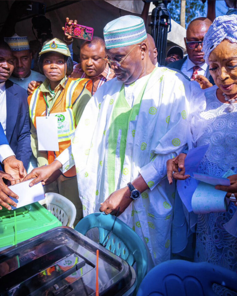 Atiku votes in Adamawa, says he will win presidential election