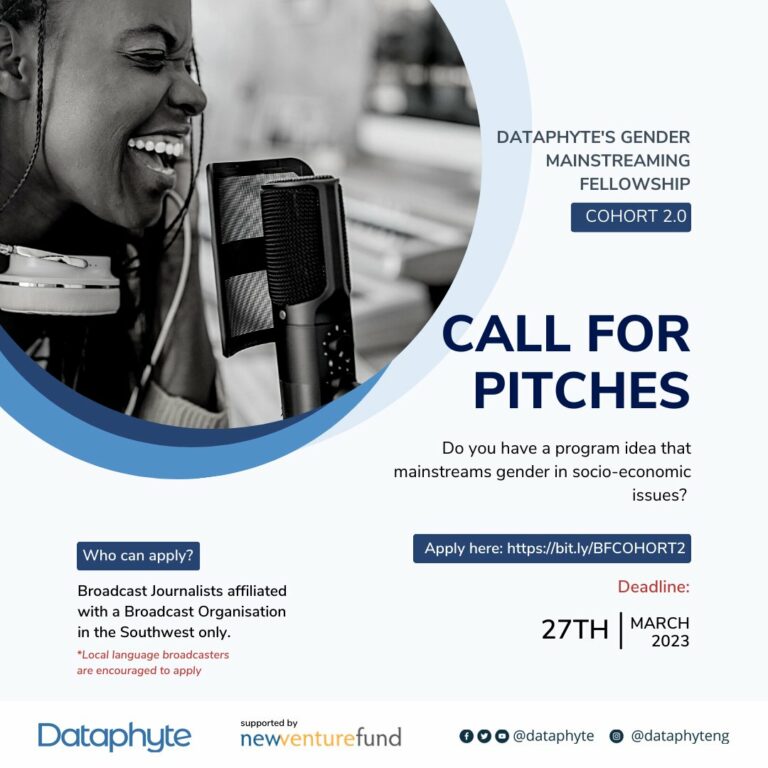 Dataphyte offers gender mainstreaming fellowship