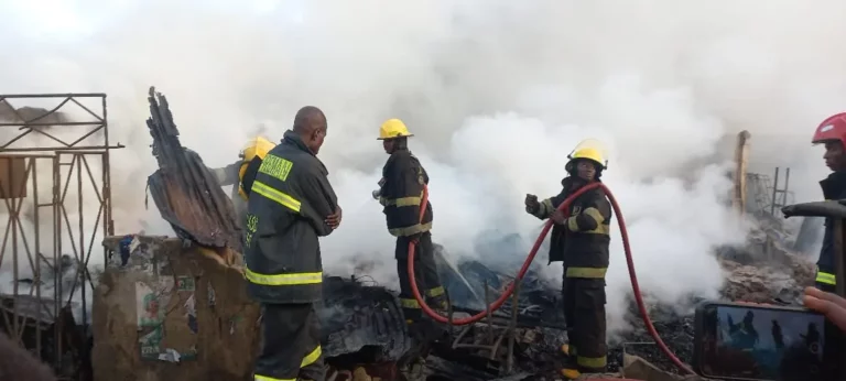 Fire guts spare parts market in Lagos