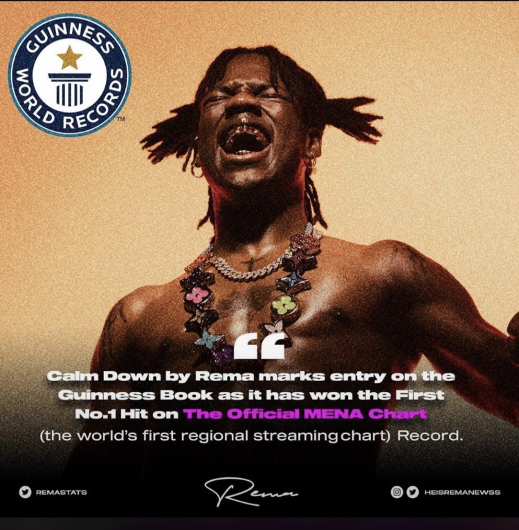 Rema marks entry on the Guinness world records