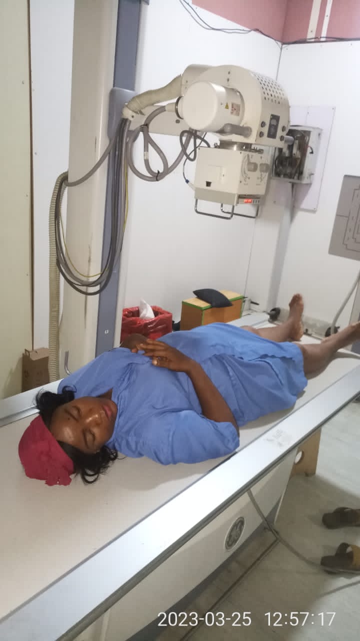 Chidinma lying on the hospital bed after she was attacked at her polling unit