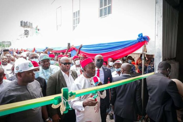 Governor Charles Chukwuma Soludo commissioning the Milton Steel Manufacturing in Anambra State on Friday, June 9. Photo credit: Governor Soludo