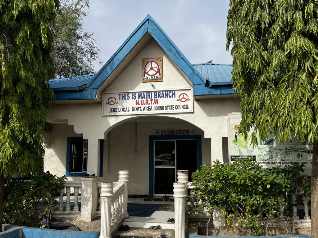 Tashan Bama Office of the National Union of Road Transport Workers (NURTW), Mairi Branch. Photo: Ijasini Ijani/HumAngle.