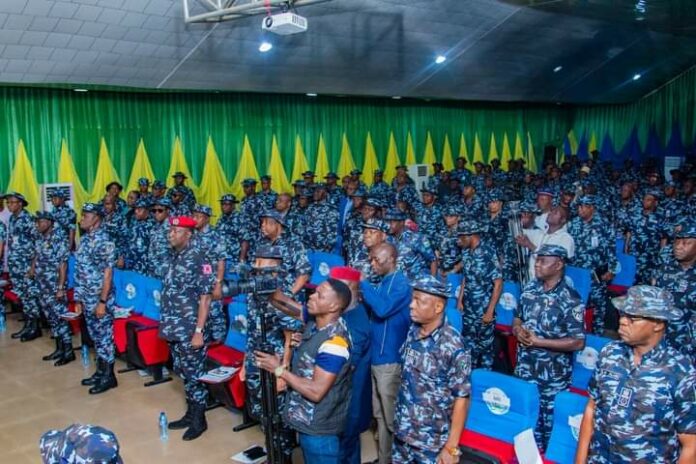 Police chiefs at a meeting with the Acting Inspector-General of Police, Olukayode Egbetokun at the Force Headquarters in Abuja on Friday, June 23