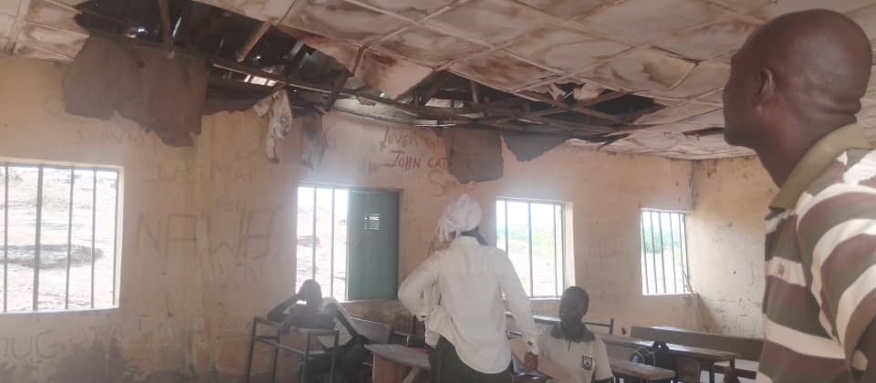 A collapsed classroom block in Kindiyo Primary School (credit: WikkiTimes)