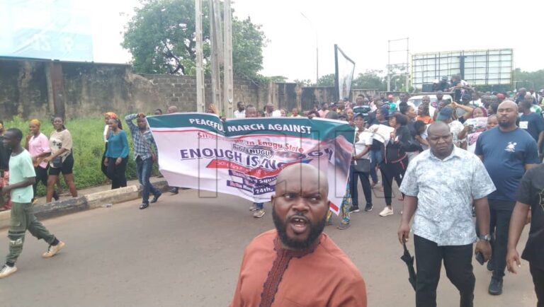‘Enough is Enough’, Enugu residents protest against sit-at-home