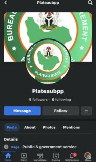 The dormant Facebook and Twitter accounts of Plateau State BPP