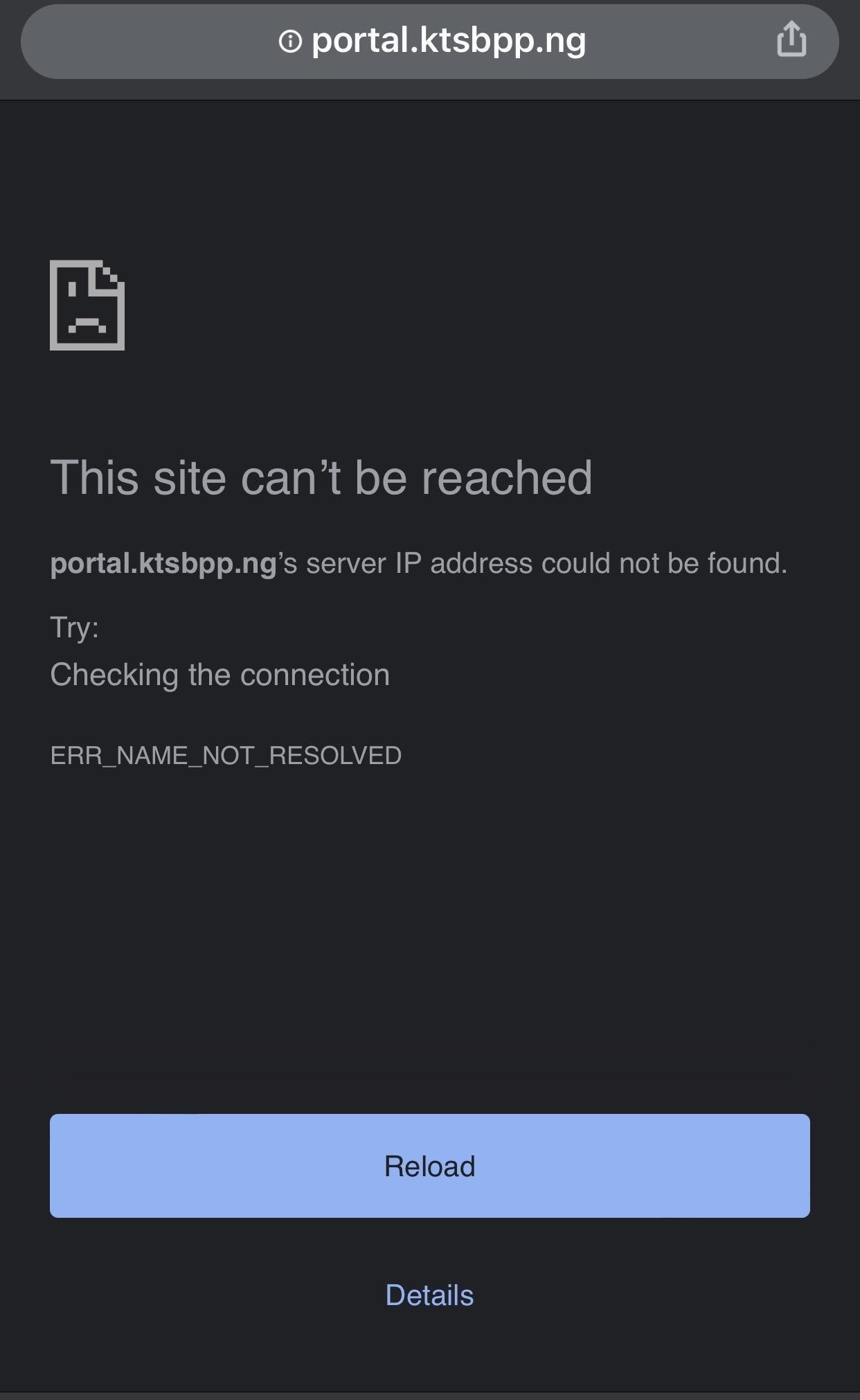  The screenshot of the Katsina State BPP portal 