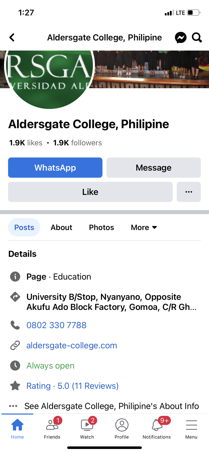 Aldersgate Facebook page