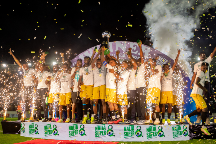Sporting Lagos celebrates as champions of the Naija Super 8. Photo via Sporting Lagos
