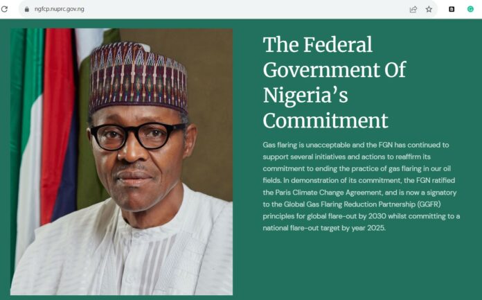 Former Nigerian President Muhammadu Buhari still features on NUPRC website.