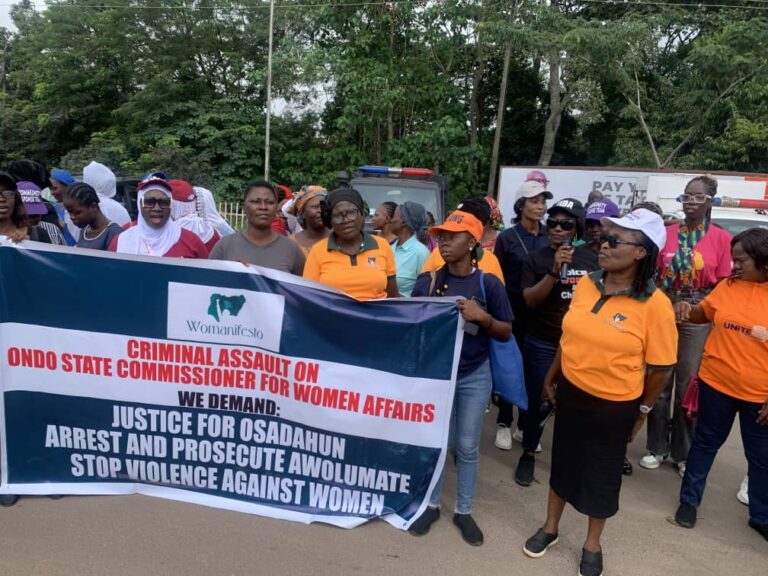 Women groups protest assault on Ondo Commissioner by APC Chairman