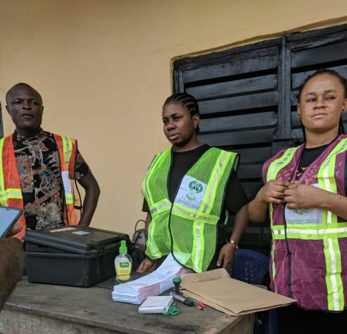 INEC officials in Imo state as the state elects new governor on Saturday, November 11, 2023.