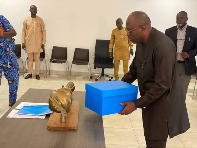 Governor of Rivers state,Siminalayi Fubara presenting the 2024 Budget. Picture courtesy: Solace Base